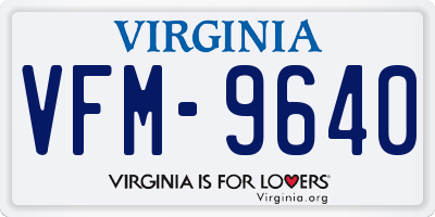 VA license plate VFM9640