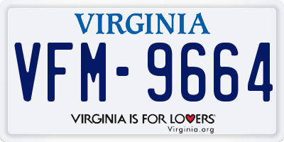 VA license plate VFM9664