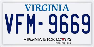 VA license plate VFM9669