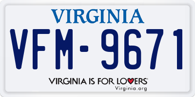 VA license plate VFM9671