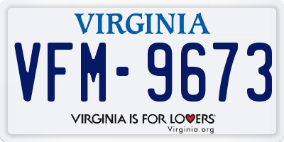 VA license plate VFM9673