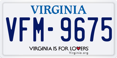 VA license plate VFM9675