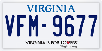 VA license plate VFM9677