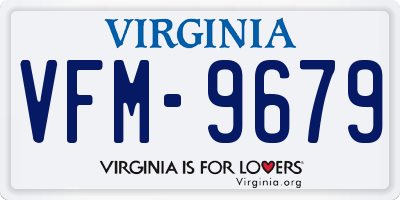 VA license plate VFM9679