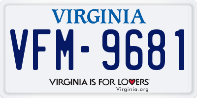 VA license plate VFM9681