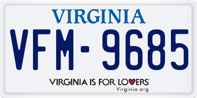 VA license plate VFM9685