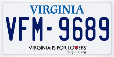 VA license plate VFM9689