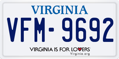 VA license plate VFM9692