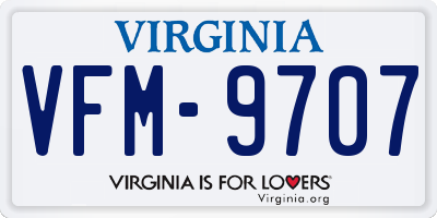 VA license plate VFM9707