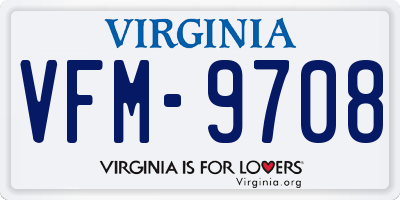 VA license plate VFM9708