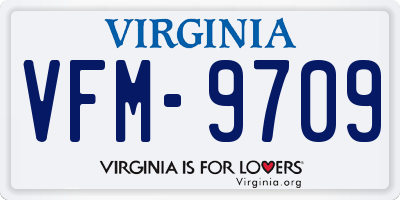 VA license plate VFM9709
