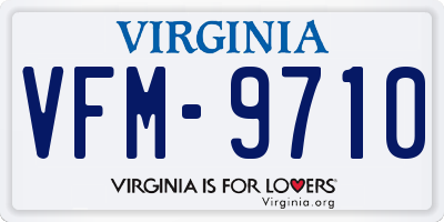 VA license plate VFM9710