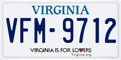 VA license plate VFM9712
