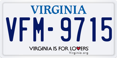 VA license plate VFM9715