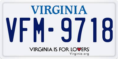 VA license plate VFM9718