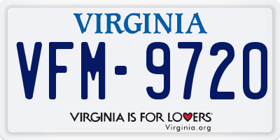 VA license plate VFM9720