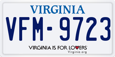 VA license plate VFM9723