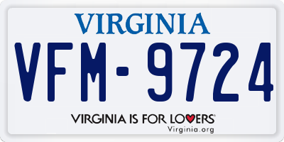 VA license plate VFM9724
