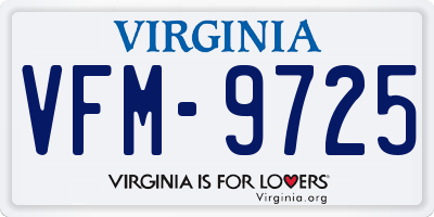 VA license plate VFM9725
