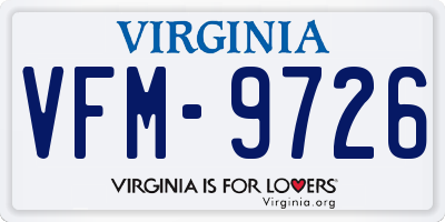 VA license plate VFM9726