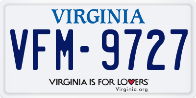 VA license plate VFM9727