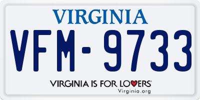 VA license plate VFM9733