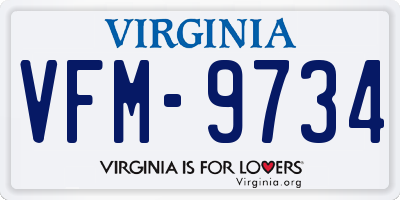 VA license plate VFM9734