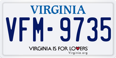 VA license plate VFM9735