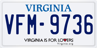 VA license plate VFM9736