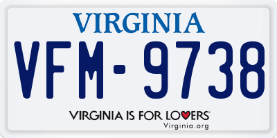 VA license plate VFM9738