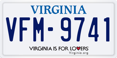 VA license plate VFM9741