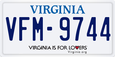 VA license plate VFM9744