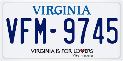 VA license plate VFM9745