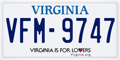 VA license plate VFM9747