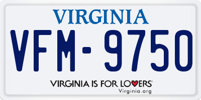 VA license plate VFM9750