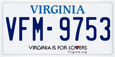 VA license plate VFM9753