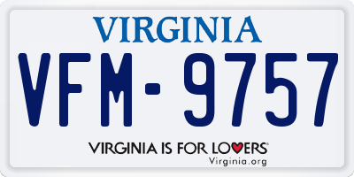 VA license plate VFM9757