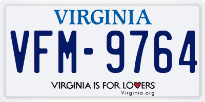 VA license plate VFM9764