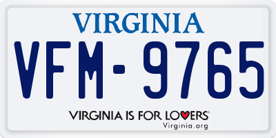 VA license plate VFM9765