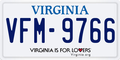 VA license plate VFM9766