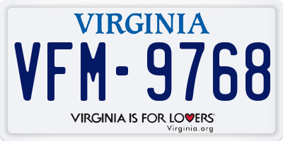 VA license plate VFM9768