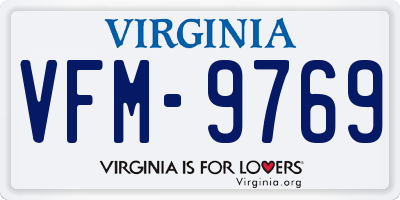 VA license plate VFM9769