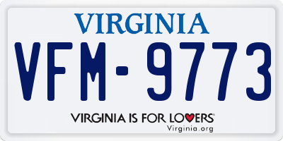 VA license plate VFM9773