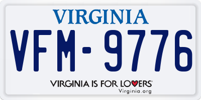 VA license plate VFM9776