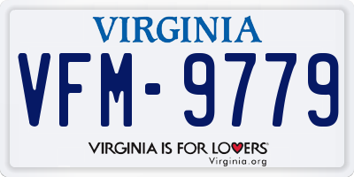 VA license plate VFM9779