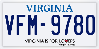 VA license plate VFM9780