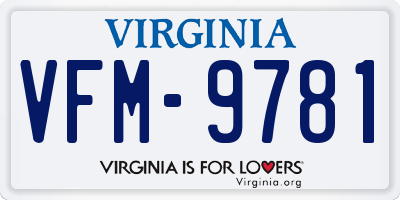 VA license plate VFM9781