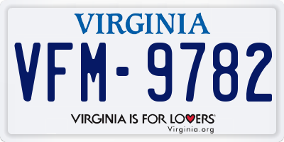 VA license plate VFM9782