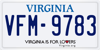 VA license plate VFM9783