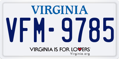 VA license plate VFM9785